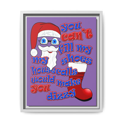 santa's shoes - framed canvas art (light purple)