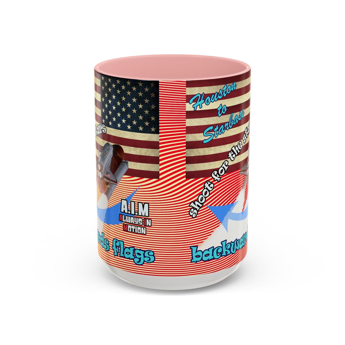 shoot for the stars - Accent Mug (yellow-orange wave)
