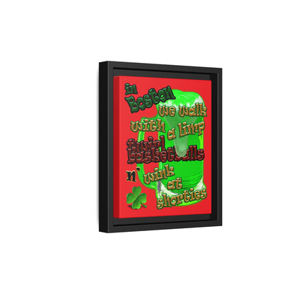 celtics logo - framed canvas art (red)