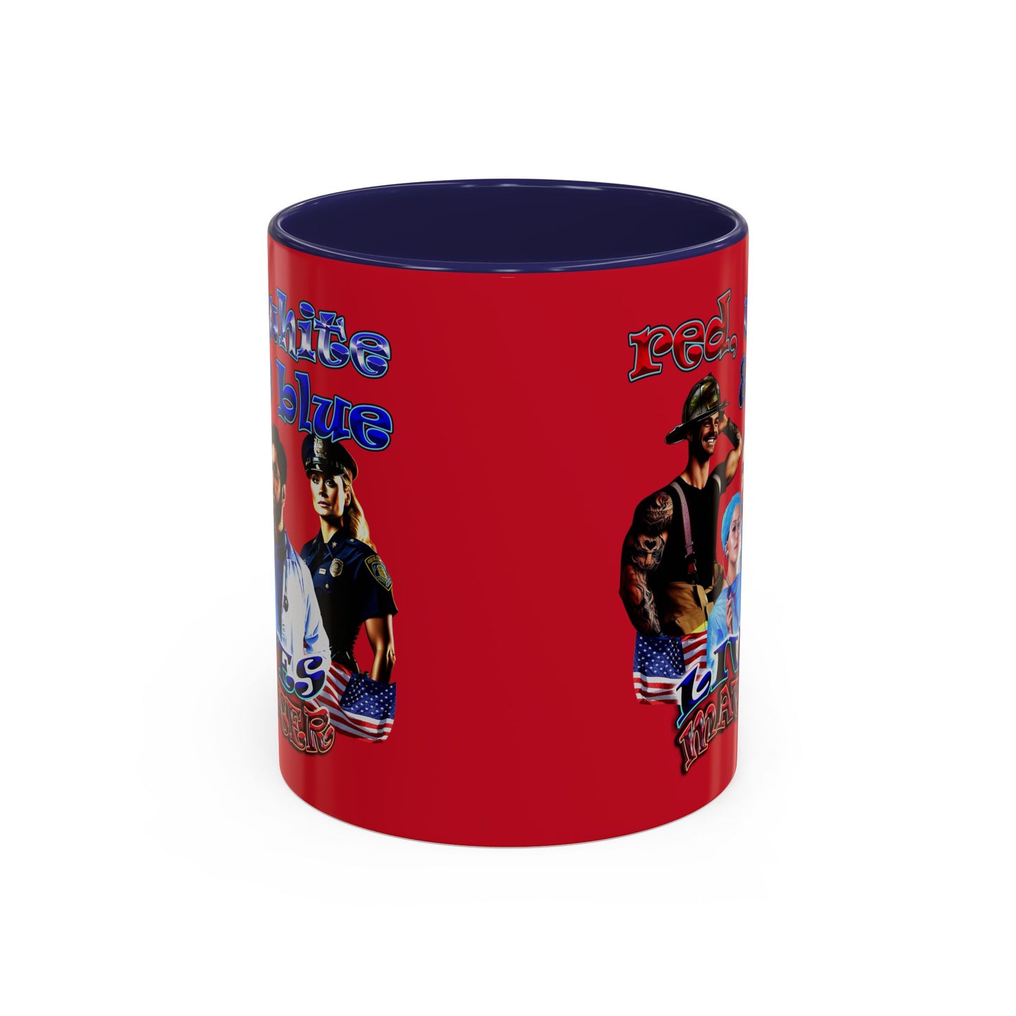 rw&b lives matter - Accent Mug (dark red)