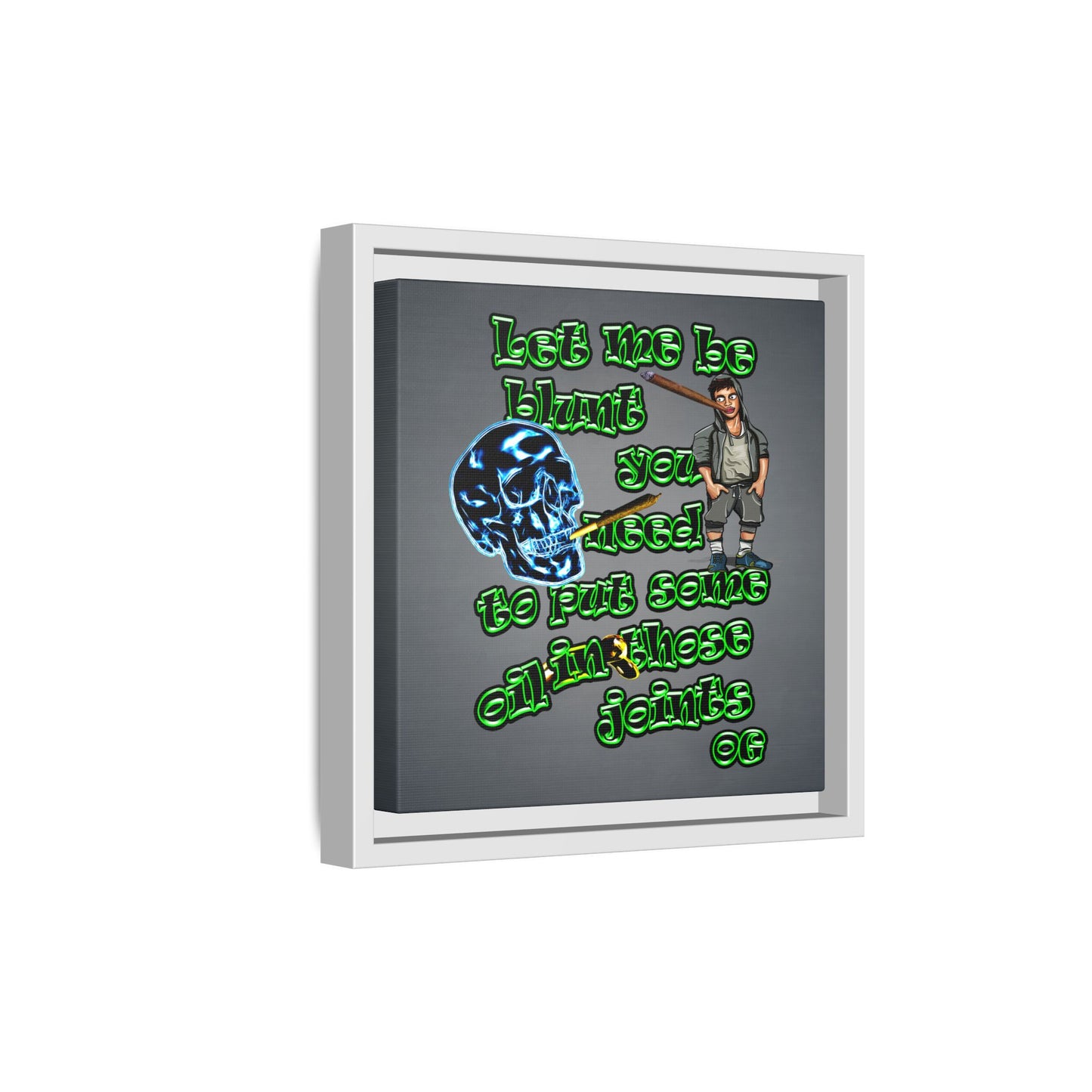 og - framed canvas art (grey-light grey)