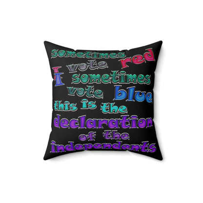 declaration of the independents - Spun Polyester Square Pillow - (black)