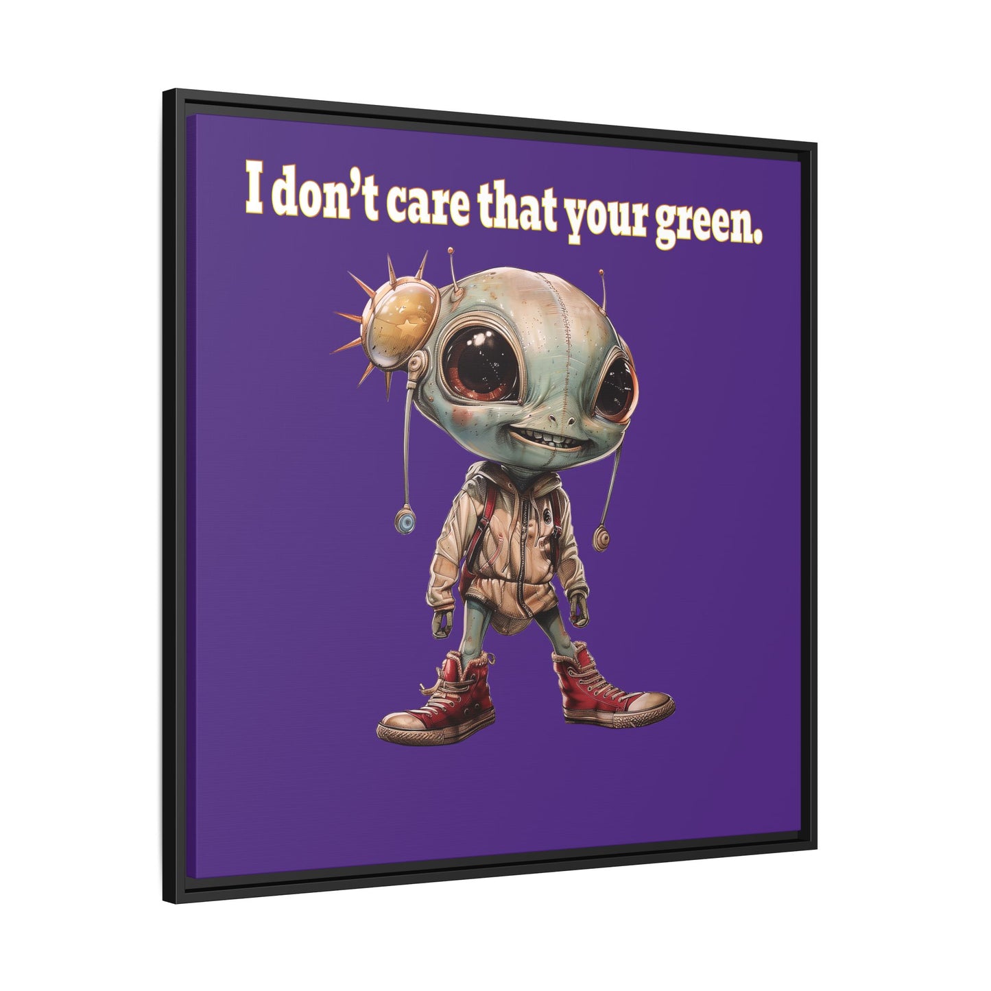 I don't care that your green - framed canvas art (purple)