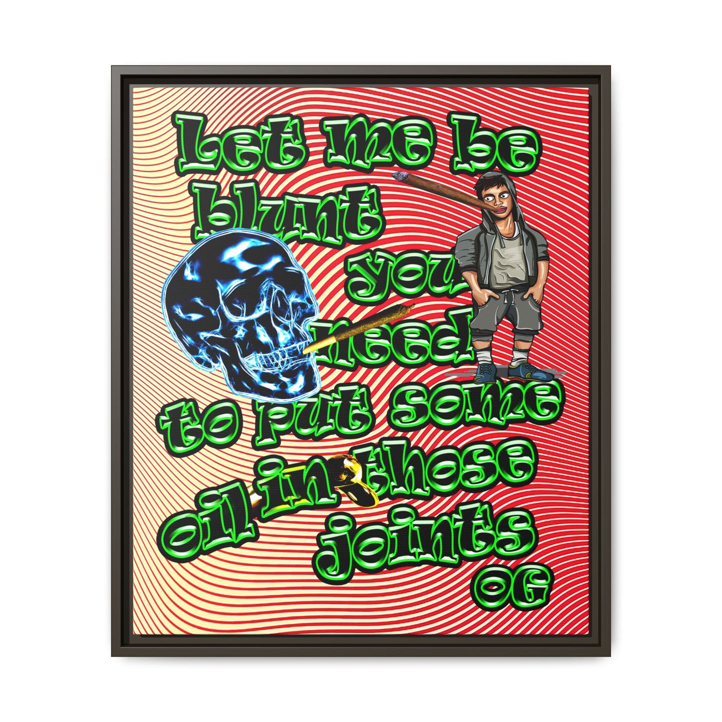 og - framed canvas art (yellow-orange wave)