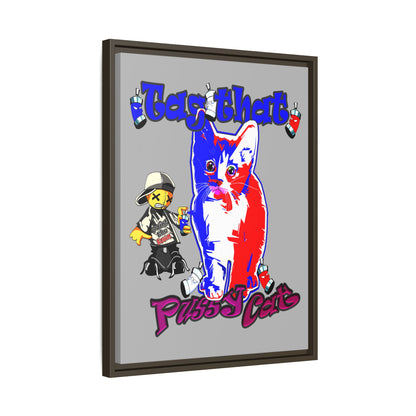 tag that - framed canvas art (light grey)