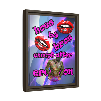 hoes b4 bros - framed canvas art (grey-pink wave)