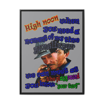 high noon - framed canvas art (grey)