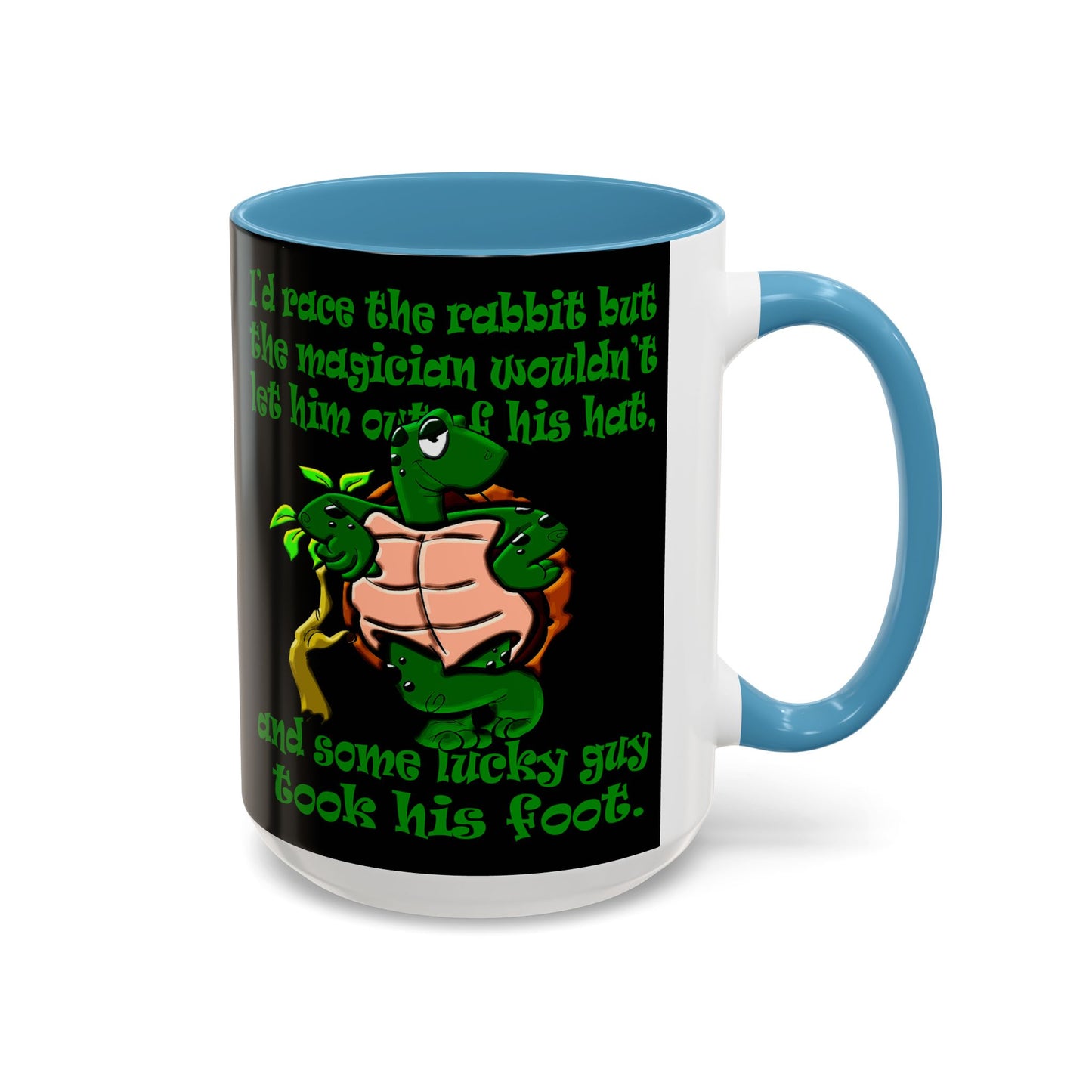 turtle race - Accent Mug (black)