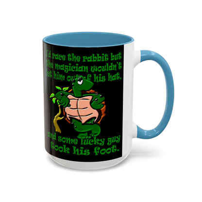turtle race - Accent Mug (black)