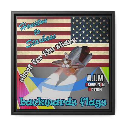 shoot for the stars - framed canvas art (rainbow split)