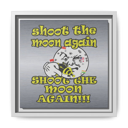 shoot the moon again - framed canvas art (brushed nickel)