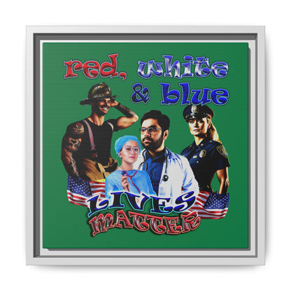 rw&b lives matter - framed canvas art (dark green)