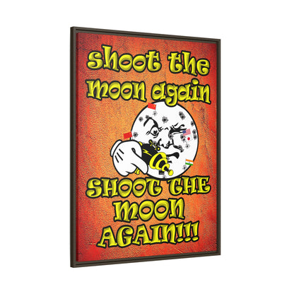 shoot the moon again - framed canvas art (burnt orange)