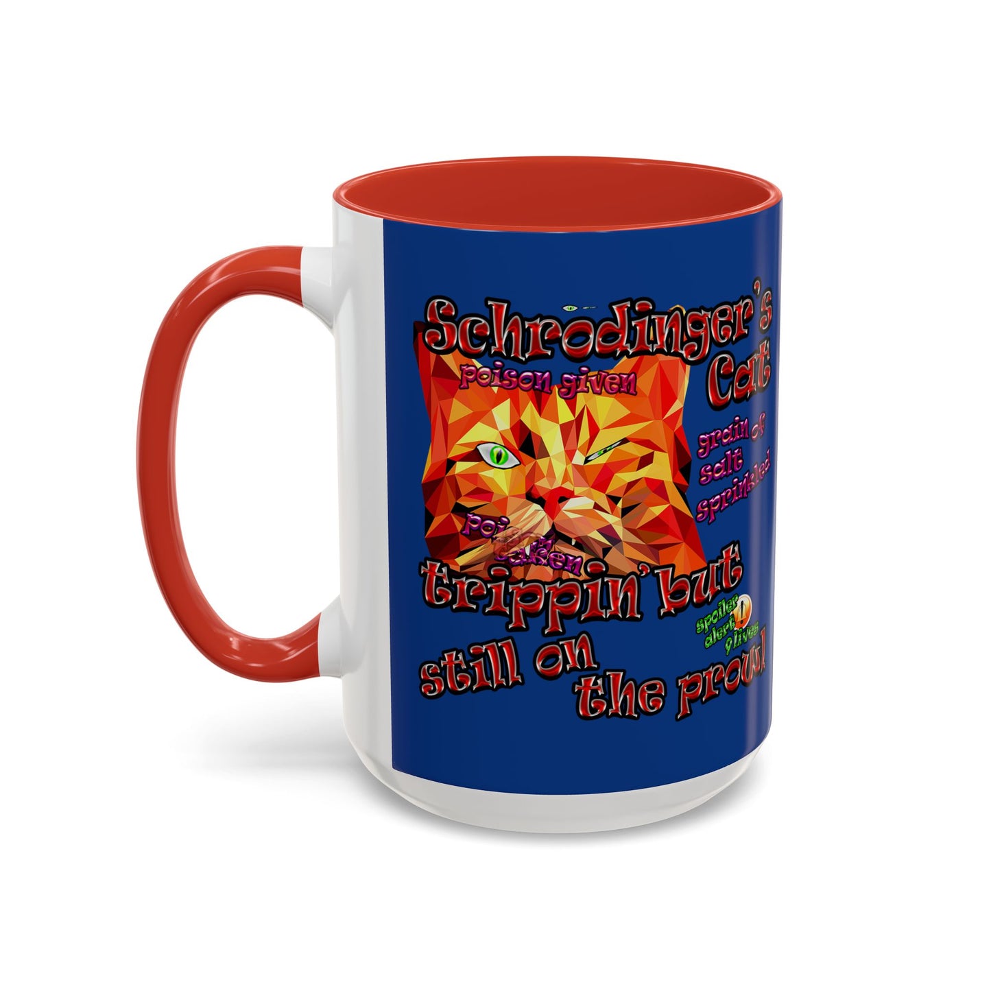 schrodinger's cat - Accent Mug (dark blue)