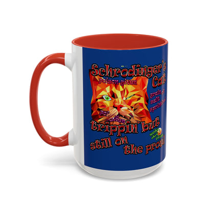 schrodinger's cat - Accent Mug (dark blue)