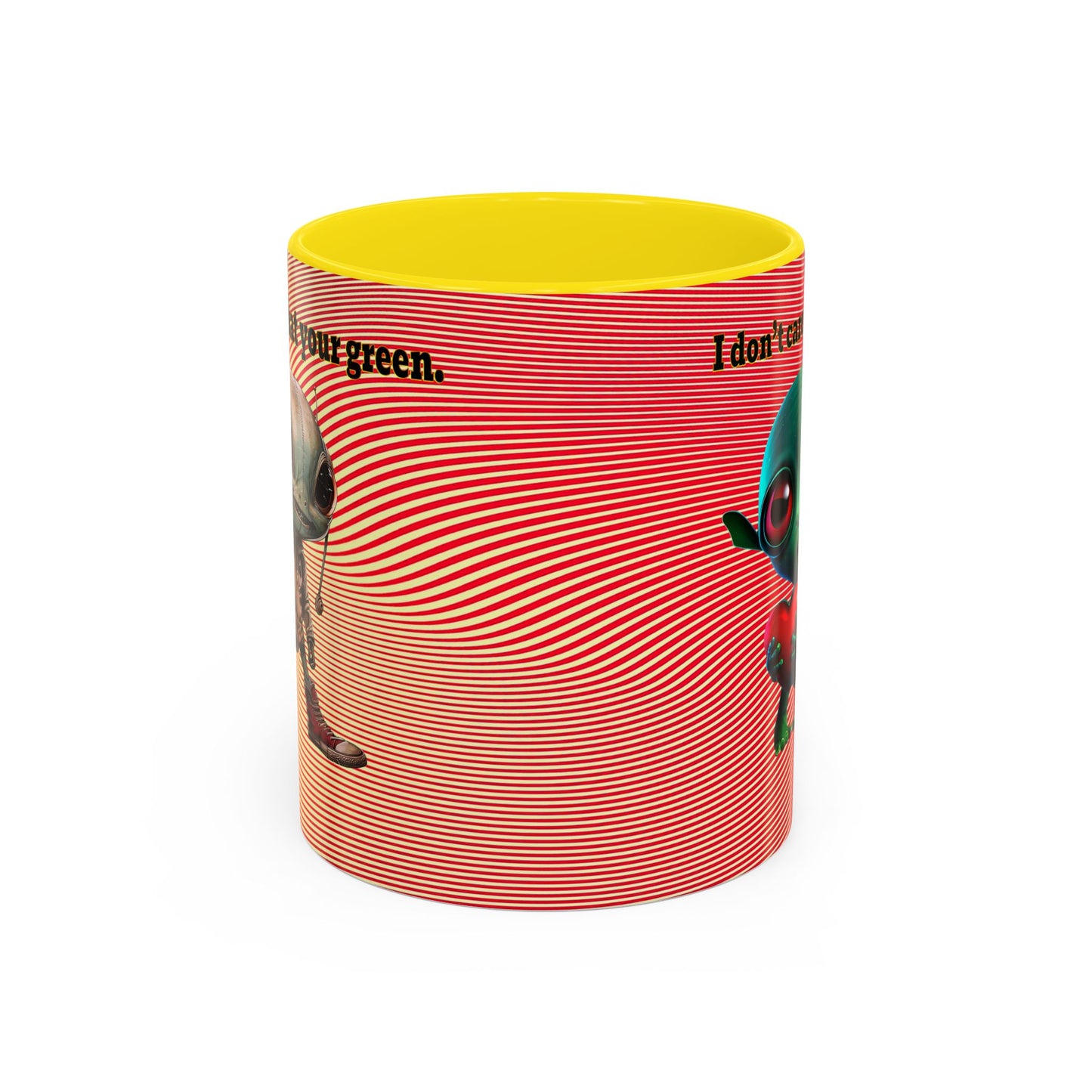 I don't care that your grey - Accent Mug (yellow-orange wave)