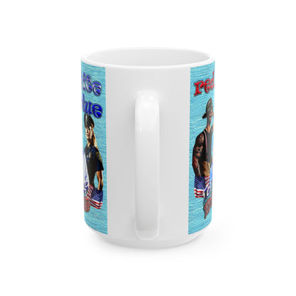 rw&b lives matter - White Mug (faded blue)