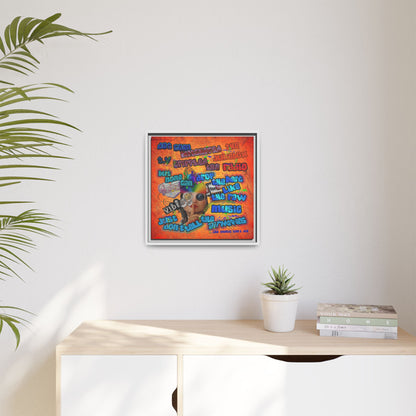 drop the beat - framed canvas art (burnt orange)