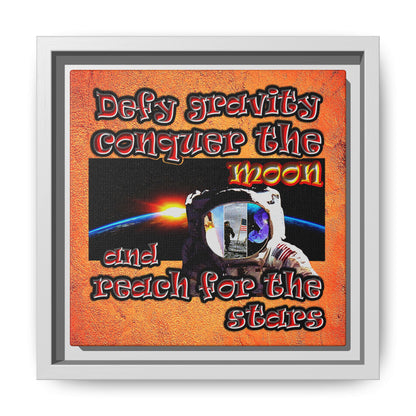 defy conquer reach - framed canvas art (burnt orange)