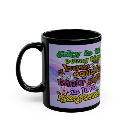 the bum's shit - Black Mug (light blue-pink wave)