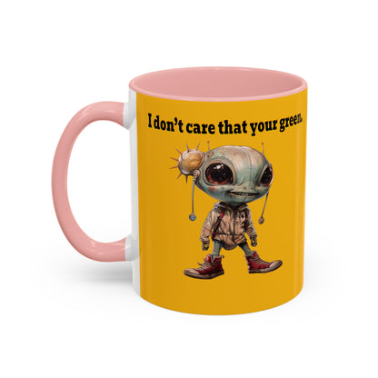 I don't care that your grey - Accent Mug (yellow)