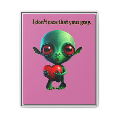 I don't care that your grey - framed canvas art (light pink)