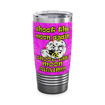 shoot the moon again - Ringneck Tumbler, 20oz (pink swirl)