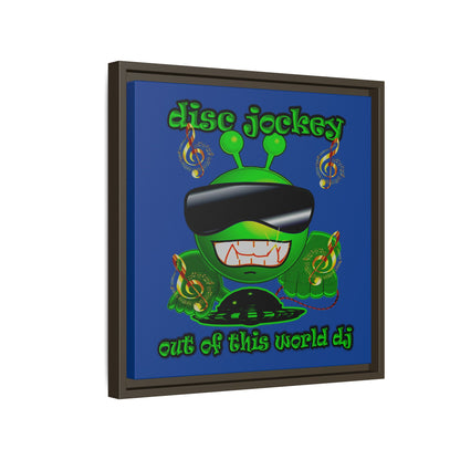 disc jockey - framed canvas art (dark blue)