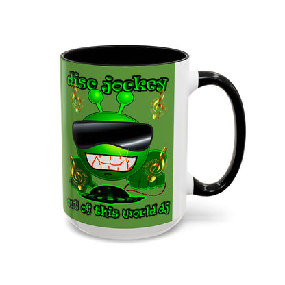 disc jockey - Accent Mug (green)