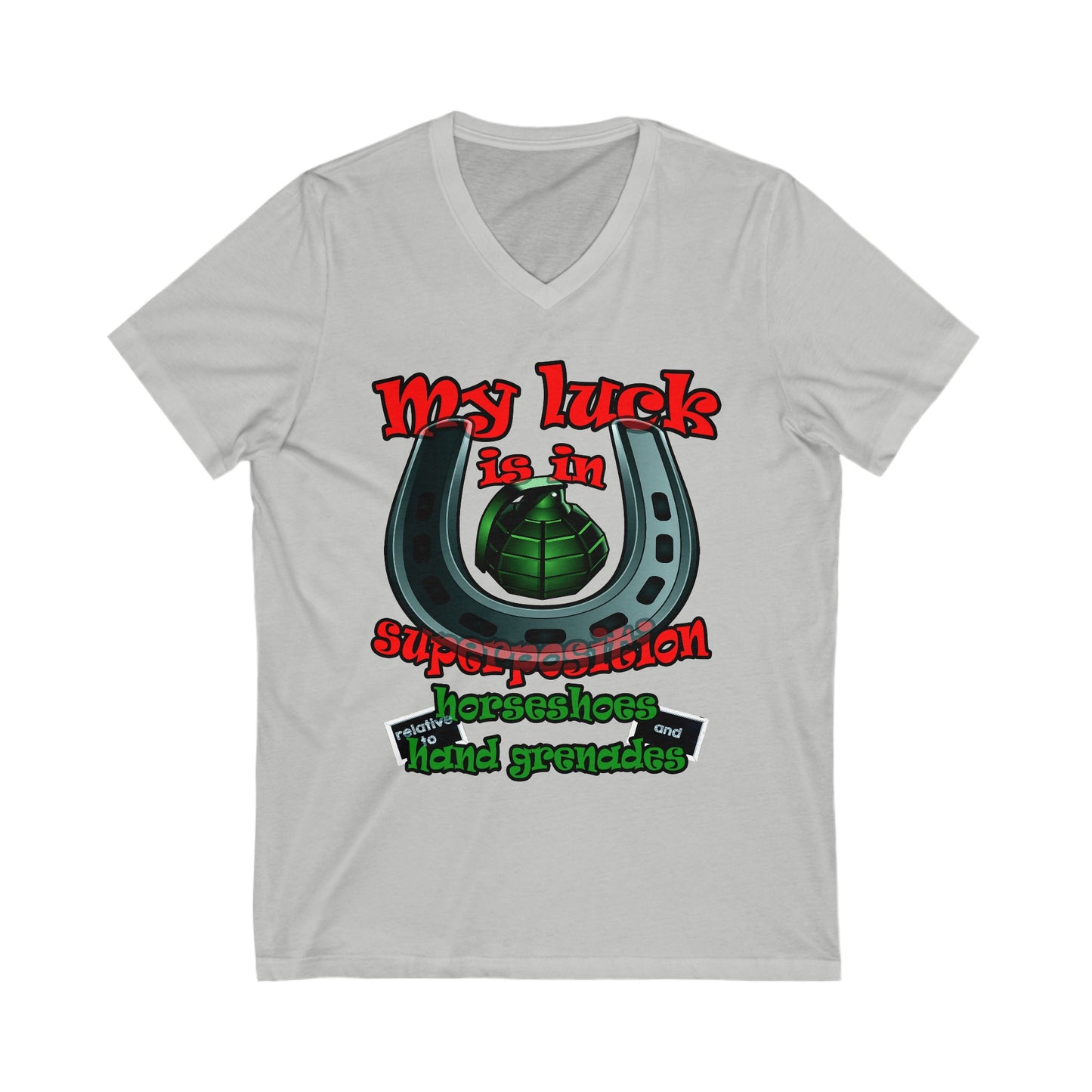 my luck - Unisex Jersey Short Sleeve V-Neck Tee