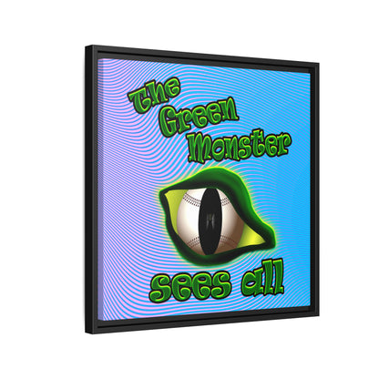 green monster - framed canvas art (light blue-purple wave)