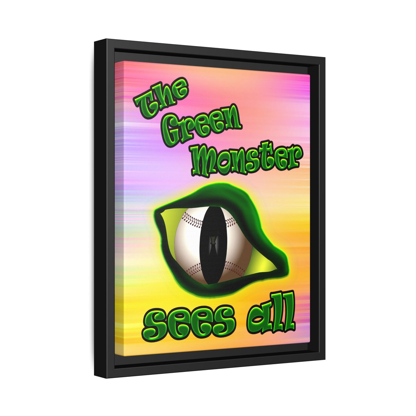 green monster - framed canvas art (color blur)