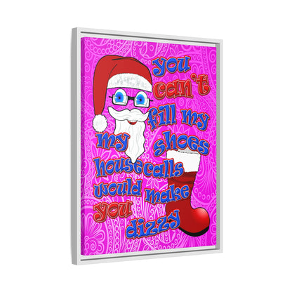 santa's shoes - framed canvas art (pink swirl)
