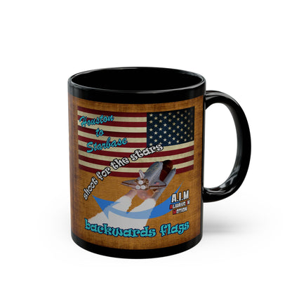 shoot for the stars - Black Mug (brown papyrus)