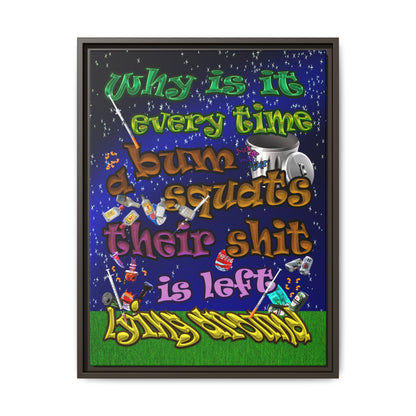 the bum's shit - framed canvas art ('snoops' background)