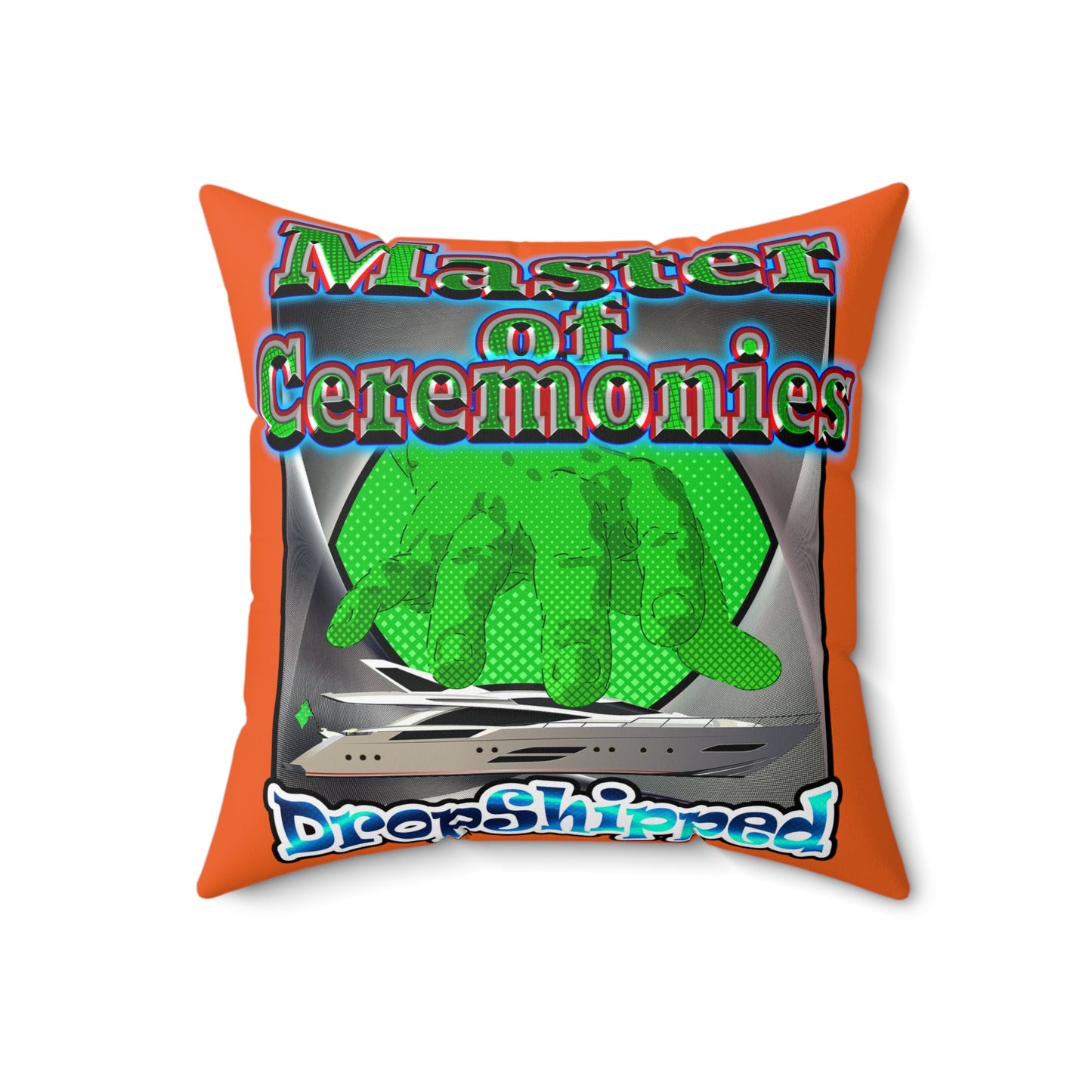 logo - Spun Polyester Square Pillow - (orange)