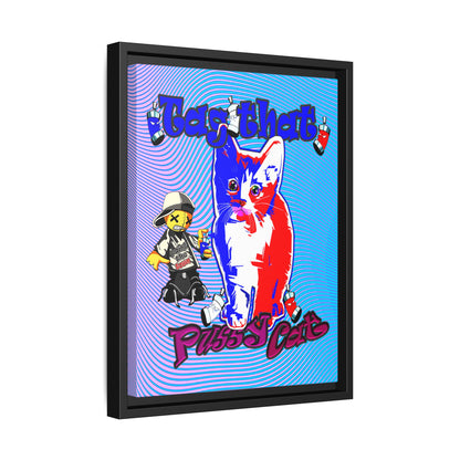 tag that - framed canvas art (light blue-purple wave)