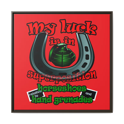 my luck - framed canvas art (red)