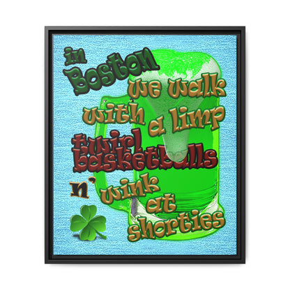 celtics logo - framed canvas art (faded blue)