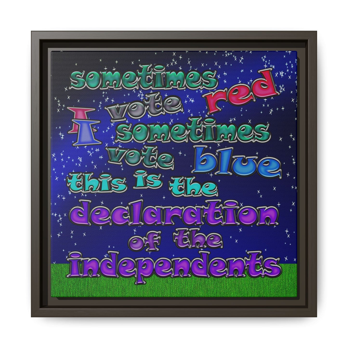 declaration of the independents - framed canvas art ('snoops' background)