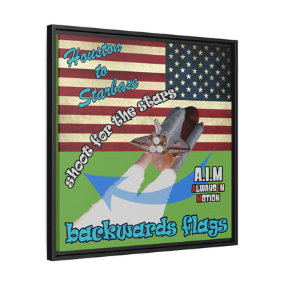 shoot for the stars - framed canvas art (green)