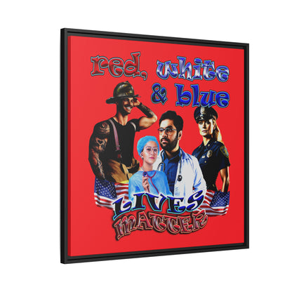 rw&b lives matter - framed canvas art (red)
