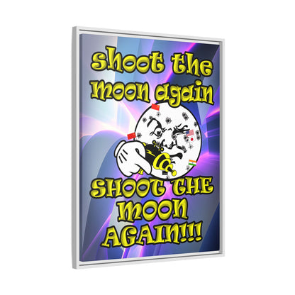 shoot the moon again - framed canvas art (grey-pink wave)