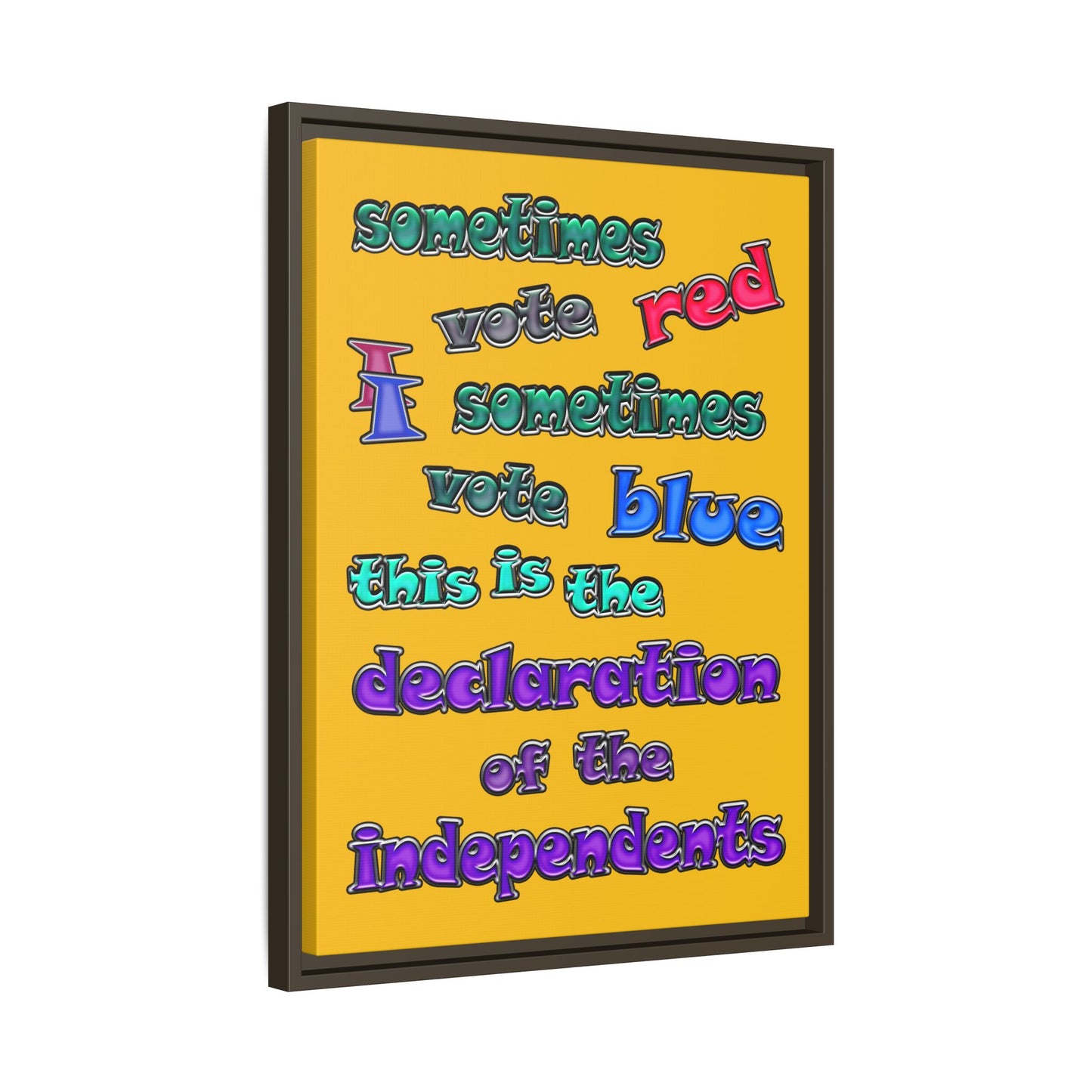 declaration of the independents - framed canvas art (yellow)