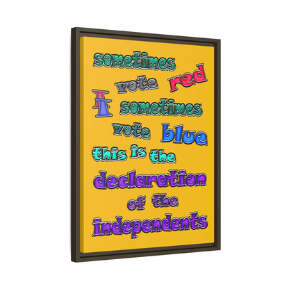 declaration of the independents - framed canvas art (yellow)