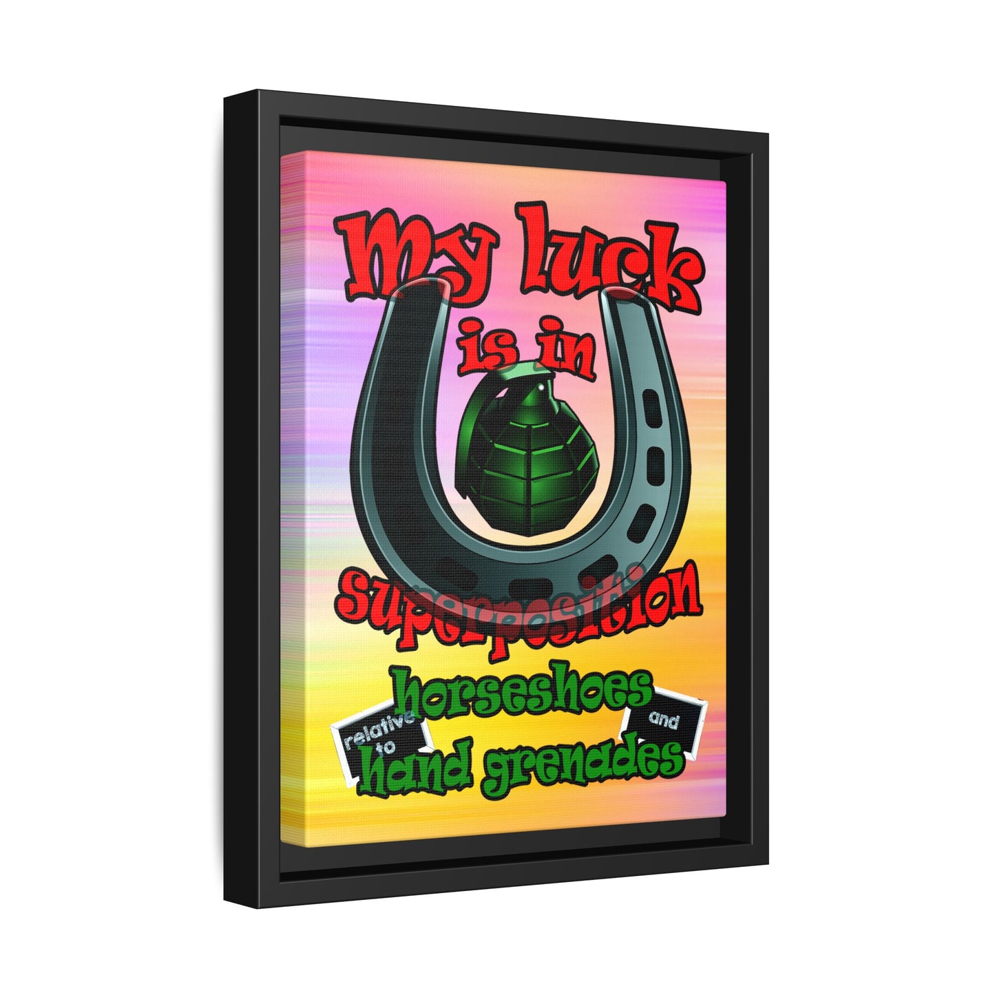 my luck - framed canvas art (color blur)