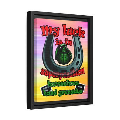 my luck - framed canvas art (color blur)