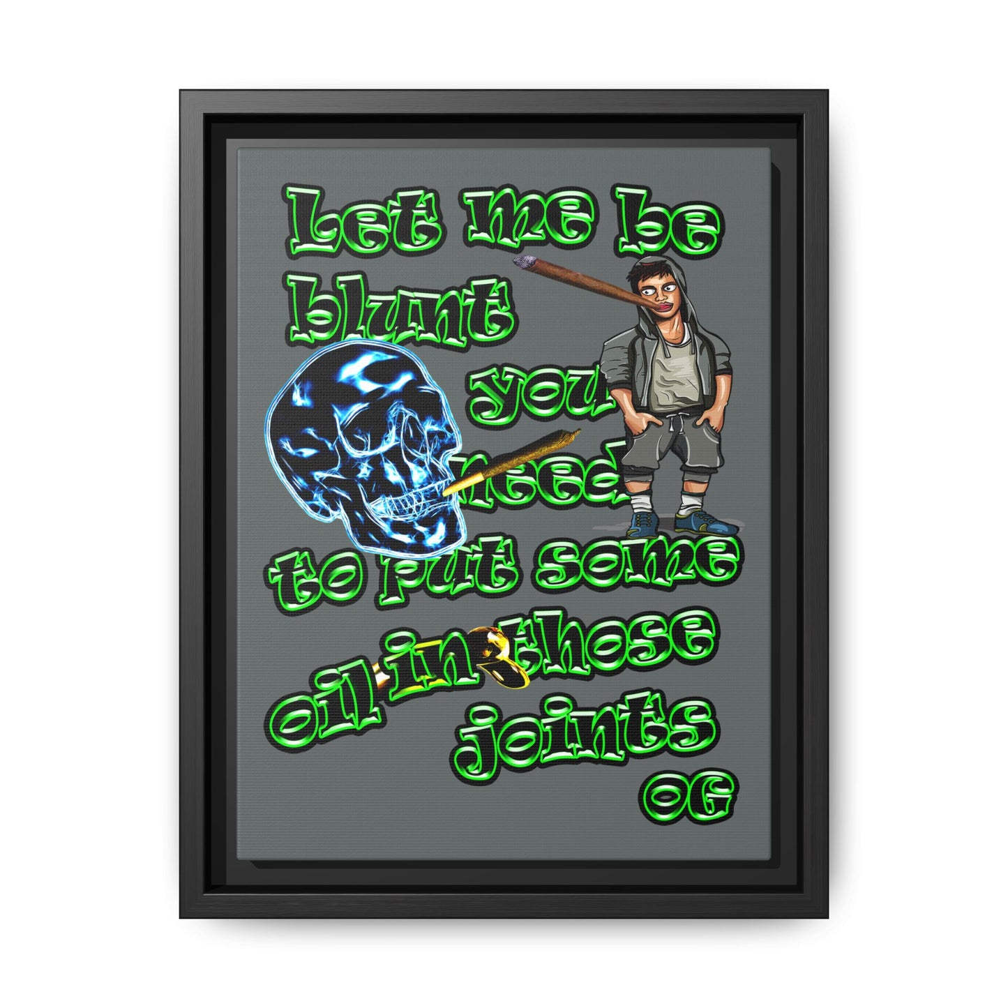 og - framed canvas art (dark grey)