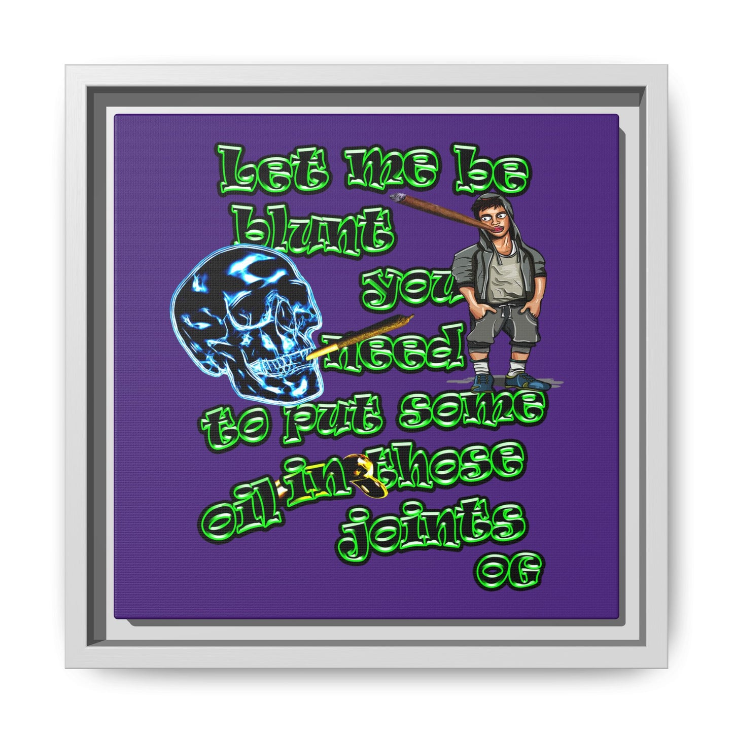 og - framed canvas art (purple)