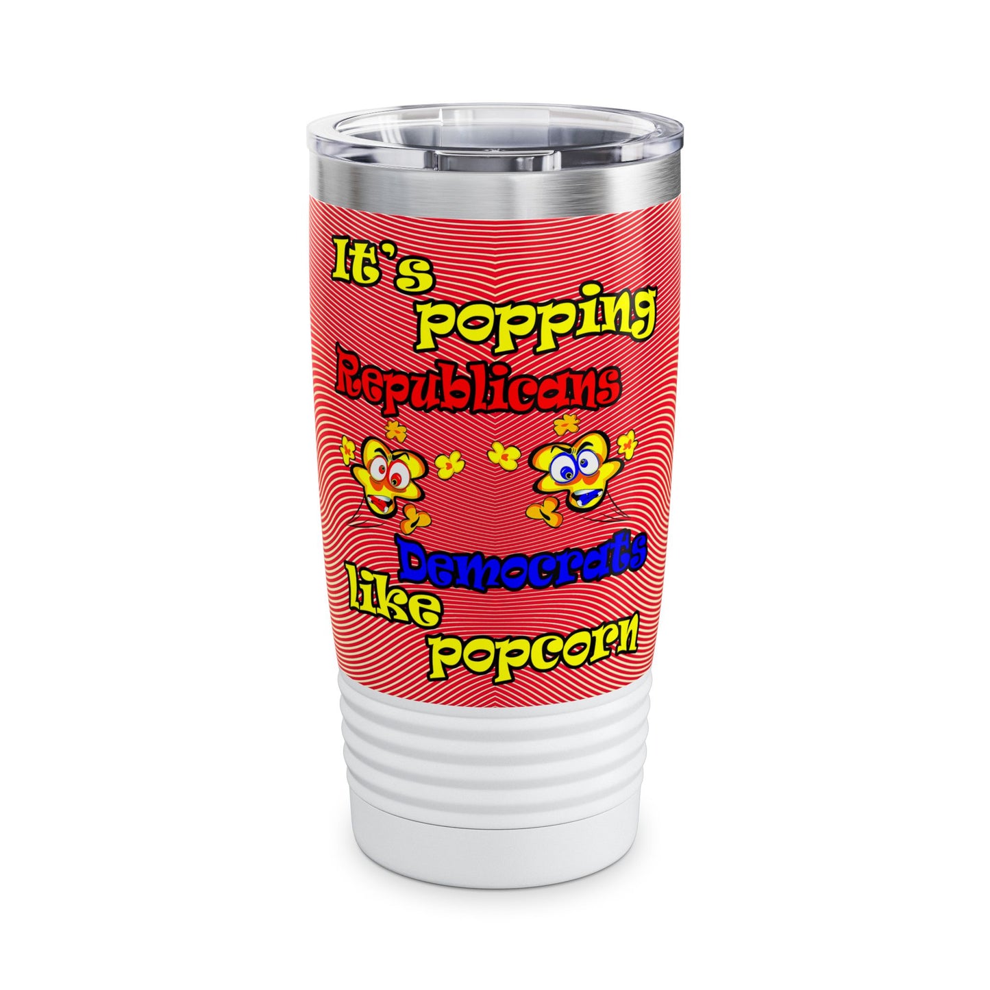 popping like popcorn - Ringneck Tumbler, 20oz (yellow-orange wave)